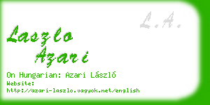 laszlo azari business card